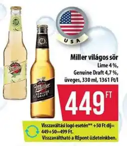 Coop MILLER Világos sör ajánlat