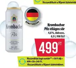 Coop Krombacher Pils világos sör ajánlat