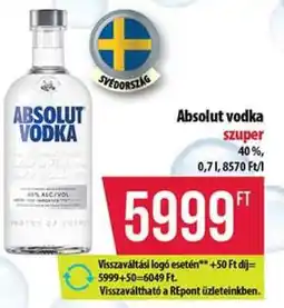 Coop Absolut vodka ajánlat