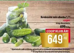 Coop Kovászolni való uborka ajánlat