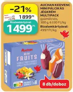 Auchan AUCHAN KEDVENC MINI PÁLCIKÁS JÉGKRÉM MULTIPACK ajánlat