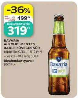 Auchan BAVARIA ALKOHOLMENTES RADLER ÜVEGES SÖR ajánlat