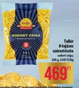 Coop Tallér 8 tojásos száraztészta ajánlat