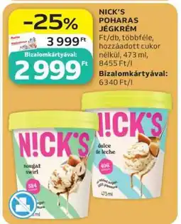 Auchan NICK’S POHARAS JÉGKRÉM ajánlat
