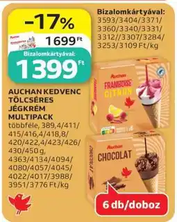 Auchan Auchan Kedvenc Tölcséres Jégkrém Multipack ajánlat