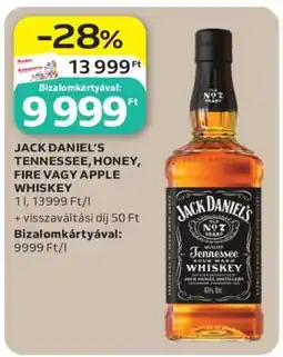 Auchan JACK DANIEL’S TENNESSEE, HONEY, FIRE VAGY APPLE WHISKEY ajánlat