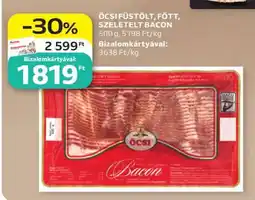 Auchan ÖCSI FÜSTÖLT, FŐTT, SZELETELT BACON ajánlat