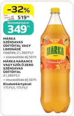 Auchan Márka Szénsavas Üdítőital vagy Limonádé ajánlat