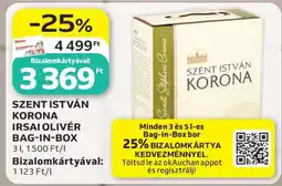 Auchan Szent István Korona Irsai Olivér Bag-in-Box ajánlat
