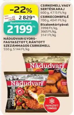 Auchan Nádudvari gyorsfagyasztott, rántott szezámmagos csirkemell ajánlat
