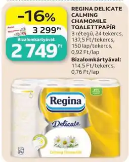 Auchan REGINA DELICATE CALMING CHAMOMILE TOALETTPAPÍR ajánlat