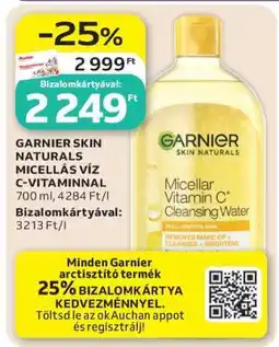 Auchan GARNIER SKIN NATURALS MICELLÁS VÍZ C-VITAMINNAL ajánlat