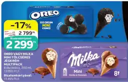 Auchan OREO VAGY MILKA MINI TÖLCSÉRES JÉGKRÉM MULTIPACK ajánlat