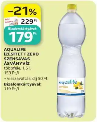 Auchan Aqualife Ízesített Zero Szénsavas Ásványvíz ajánlat