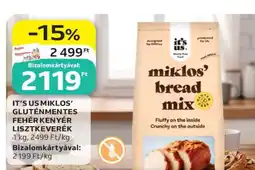 Auchan IT’S US MIKLOS’ GLUTÉNMENTES FEHÉR KENYÉR LISZTKEVERÉK ajánlat