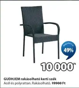 JYSK GUDHJEM rakásolható kerti szék ajánlat
