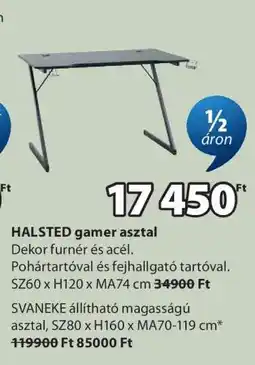 JYSK HALSTED GAMER ASZTAL ajánlat