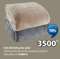 JYSK GULSKOLM polár pléd ajánlat