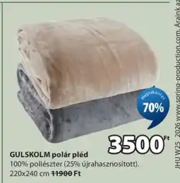 JYSK GULSKOLM polár pléd ajánlat