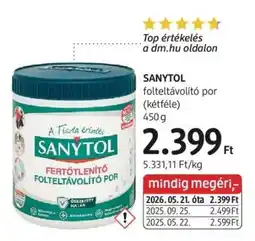 DM Sanytol folteltávolító por ajánlat