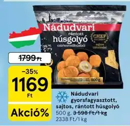 Tesco Nádudvari gyorsfagyasztott, sajtos rántott húsgolyó ajánlat