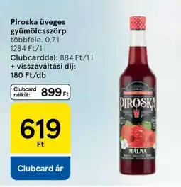 Tesco Piroska üveges gyümölcsszörp ajánlat