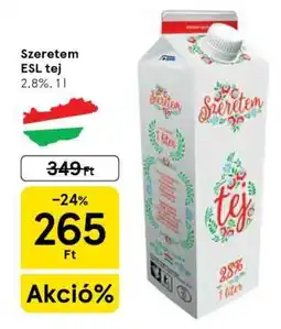 Tesco Szeretem ESL tej ajánlat