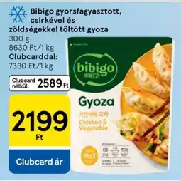 Tesco Bibigo gyorsfagyasztott, csirkével és zöldségekkel töltött gyoza ajánlat