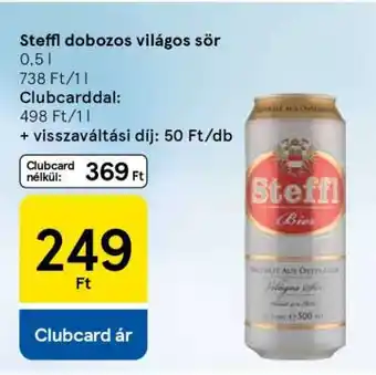 Tesco Steffl dobozos világos sör ajánlat