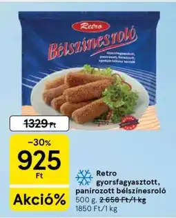 Tesco Retro gyorsfagyasztott, panírozott bélszínesroló ajánlat