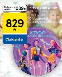 Tesco K-Pop papírtányér ajánlat