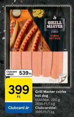 Tesco Grill Master csirke hot dog ajánlat