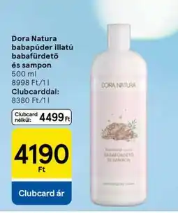 Tesco Dora Natura babapúder illatú babafürdető és sampon ajánlat