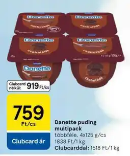 Tesco DANETTE PUDING MULTIPACK ajánlat
