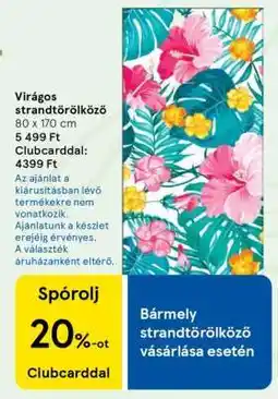Tesco Virágos strandtörölköző ajánlat