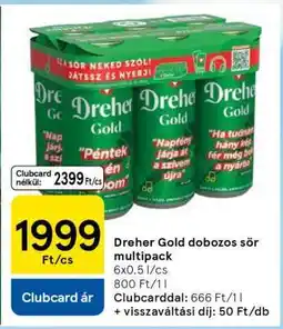 Tesco Dreher Gold dobozos sör multipack ajánlat