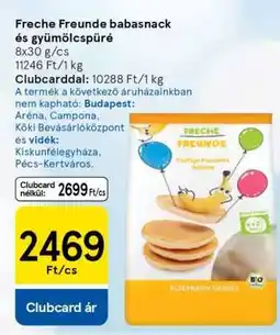 Tesco Freche Freunde babasnack és gyümölcspüré ajánlat