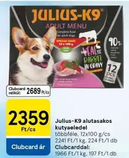 Tesco Julius-K9 alutasakos kutyaeledel ajánlat
