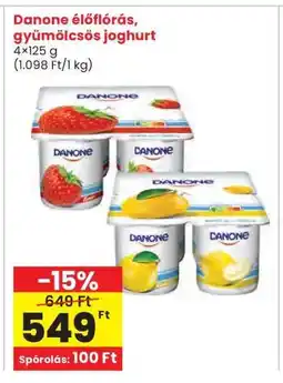 Interspar Danone élőflórás, gyümölcsös joghurt ajánlat