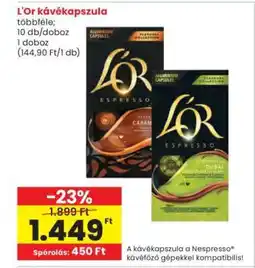 Interspar L'OR kávékapszula ajánlat