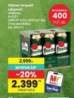 Interspar Pilsner Urquell sörpack ajánlat