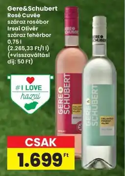 Interspar Gere&Schubert Rosé Cuvée száraz rosébor Irsai Olivér száraz fehérbor ajánlat