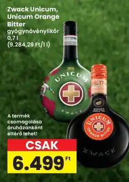 Interspar Zwack Unicum, Unicum Orange Bitter ajánlat