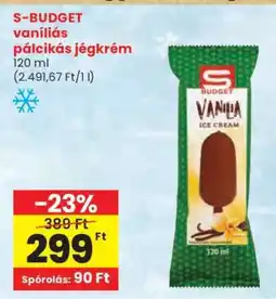 Spar S-BUDGET vaníliás, pálcikás jégkrém ajánlat