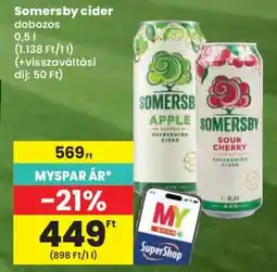 Spar SOMERSBY Cider ajánlat