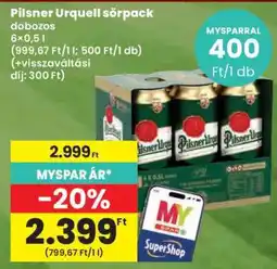 Spar Pilsner Urquell sörpack ajánlat