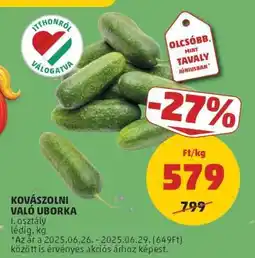 PENNY Kovászolni való uborka ajánlat