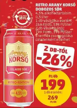 PENNY RETRO ARANY KORSÓ DOBOZOS SÖR ajánlat