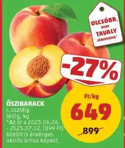 PENNY Őszibarack ajánlat