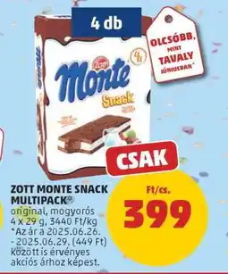 PENNY Zott Monte Snack Multipack ajánlat